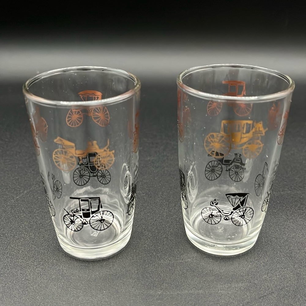 Vintage Hazel Atlas Juice Glasses. Set of 2.